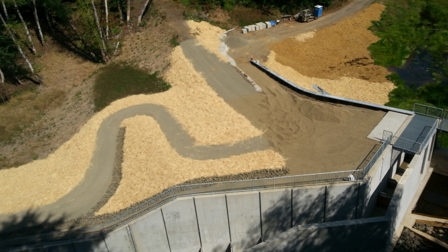 Aerial view of flood protection project.